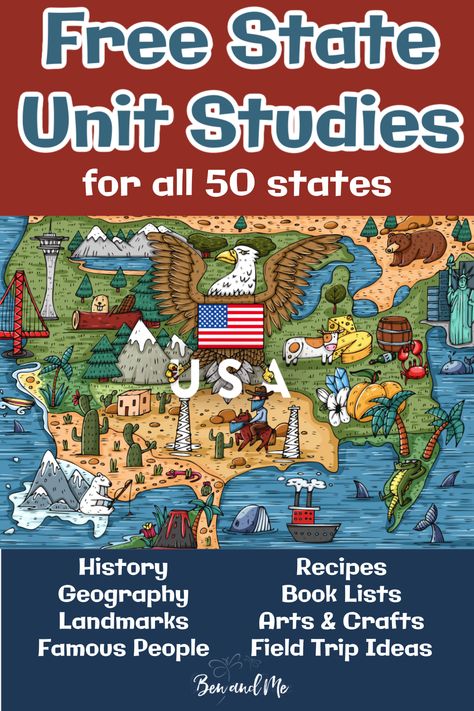 50 States Activities, Road Trip Activity Book, Road Trip Games For Kids, United States Geography, Us Geography, Trip Games, Unit Studies Homeschool, Homeschool Middle School, 4th Grade Social Studies