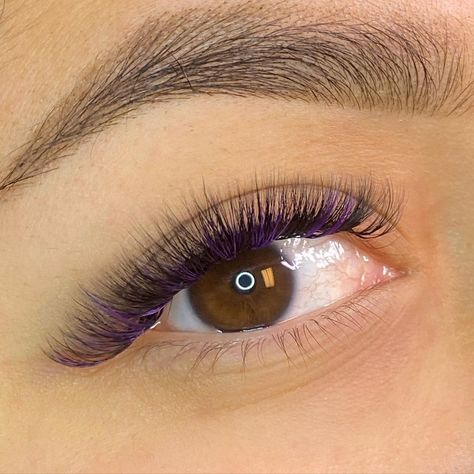 Colorful Lash Extensions, Purple Eyelash Extensions, Purple Lash Extensions, Lash Extensions Color, Purple Eyelashes, Color Lash Extensions, Purple Lashes, Colored Lash Extensions, Lash Ideas