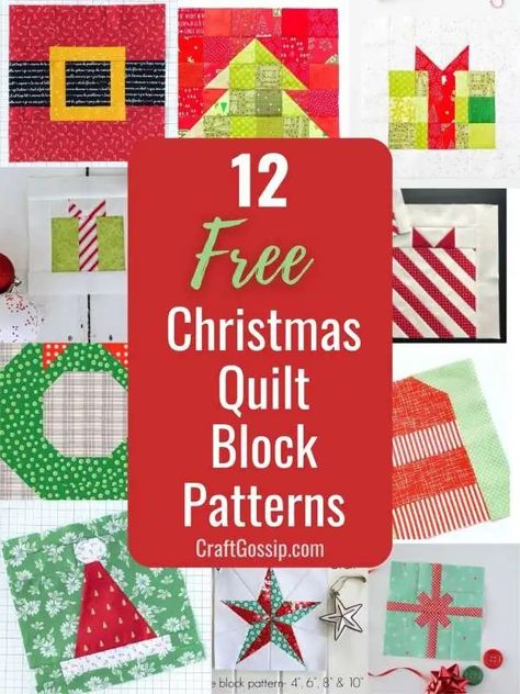 Advent Calendar Craft, Christmas Tree Quilt Block, Free Christmas Crafts, Santa Quilt, Tree Quilt Block, Christmas Sewing Patterns, Christmas Quilting Projects, Quilt Blocks Easy, Christmas Quilt Blocks