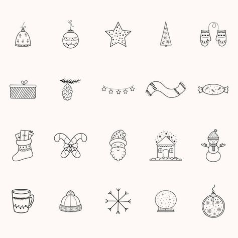 Hand Drawn Christmas icons New Year instagram highlights | Etsy Christmas App Icons Instagram, Small Christmas Drawings, New Year Logo, Holiday Icons, Christmas Logo, Hand Drawn Christmas, Christmas Tattoo, Christmas Apps, Christmas Vector