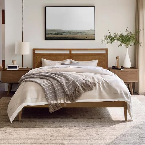 Wade Logan® Ayveon Solid Wood Headboard & Reviews - Wayfair Canada Dark Wood Headboard, Natural Headboard, Dark Wood Bed, Have A Good Sleep, Frame Headboard, Headboard Styles, Wood Bed, Wood Headboard, King Headboard