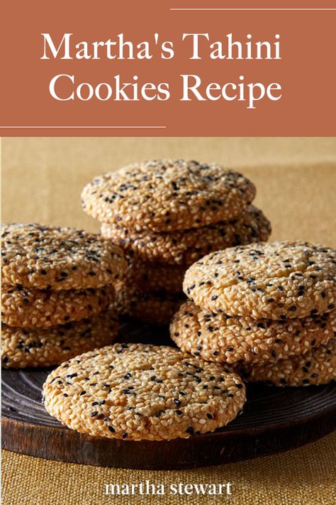 Tahini Cookies Recipe, Cookie Swap Recipes, Seed Cookies, Sesame Cookies, Tahini Cookies, Tahini Recipe, Pbs Food, Biscuit Cookies, Easy Cookie Recipes