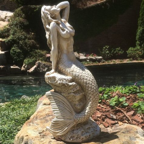 Life's a Beach Classic Mermaid on Coastal Rocks Statue Solar Lights Ideas, Solar Lights Ideas Outdoor, Mermaid Statue, Mermaid Sculpture, Mermaid Wall Decor, Mermaid Artwork, Mermaid Statues, Mermaid Figurine, Intricate Art