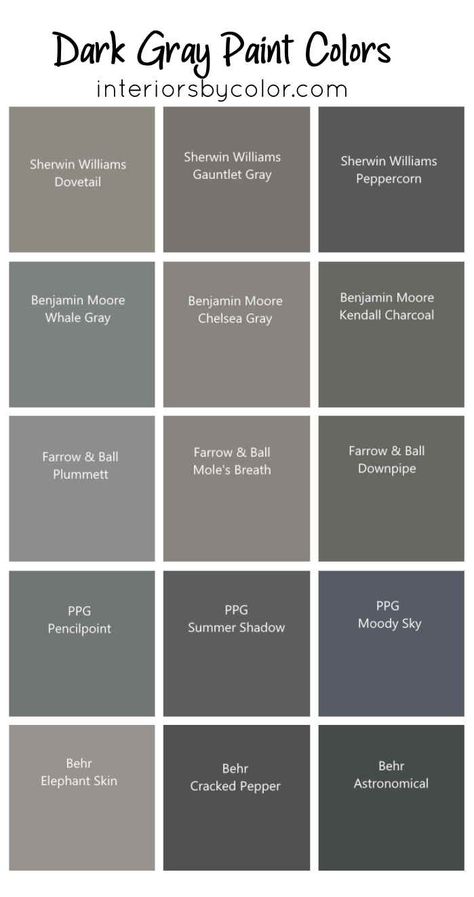 Dark Grey Paint Colors, Behr Paint Colors Grey, Dark Gray Paint, Brown Grey Paint, Dark Gray Paint Colors, Dark Grey Houses, Charcoal Grey Paint, Warm Grey Paint Colors, Warm Gray Paint