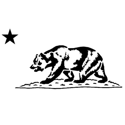 California Bear State Flag Stencil | SP Stencils Bear Tattoo Outline, California Bear Tattoo, Branded Wallpaper, California Bear Tattoos, California Tattoos, National Park Logo, Pirate Ship Tattoos, Bear Stencil, Skull Rose Tattoos