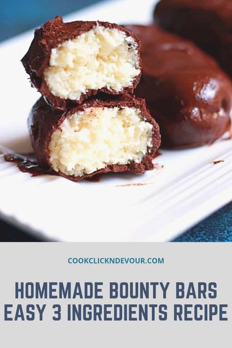 Homemade Bounty Bars Recipe, How To Make Bounty Chocolate, How To Make Bounty Bars, Coconut Bounty Cookie Bars, Coconut Bounty Bars, Home Made Bounty Bars, Chocolate Coconut Bars Recipe, Homemade Bounty Bars, Home Made Sweets Easy