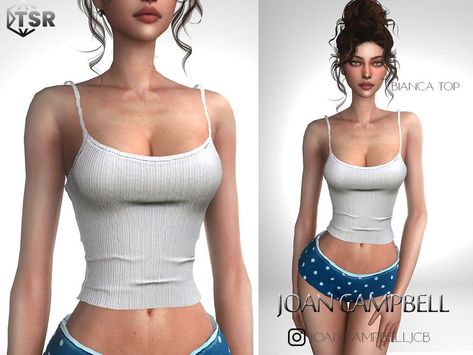 [Sponsored] The Sims Resource - Bianca Top #sims4ccwomantops Different Body Sizes, Cc Top, Sims 4 Tsr, Sims 4 Cc Skin, Sims 4 Expansions, Outfit Looks, Sims Four, Sims4 Clothes, Los Sims