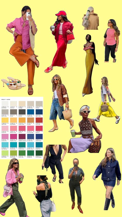 Late summer/early fall outfits for bright spring color palette Bright Spring Color Palette, Late Summer Early Fall, Early Fall Outfits, Spring Color Palette, Bright Spring, Spring Color, Spring Aesthetic, Early Fall, Late Summer