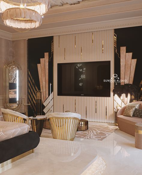 Art Deco Interior Bedroom, Art Deco Interior Living Room, Art Deco Home Design, Living Room Art Deco, Modern Art Deco Interior, Art Deco Living Room, Home Decor Wallpaper, Contemporary Art Deco, Art Deco Bedroom