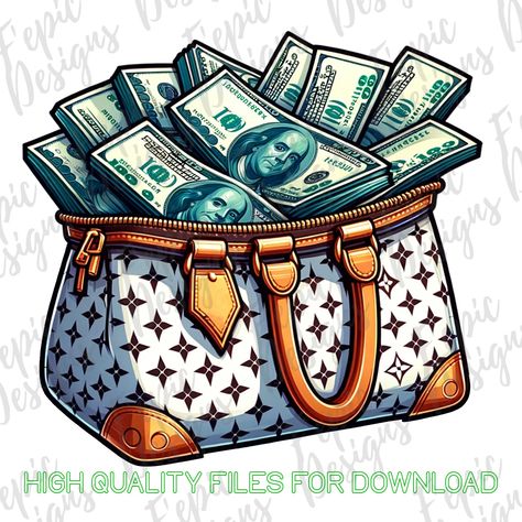 T-shirt Bag, Money Art Design, Money Bag Illustration, Money Design Art, Bag Png, Dope Cartoons, Bag Illustration, Money Design, Money Pictures