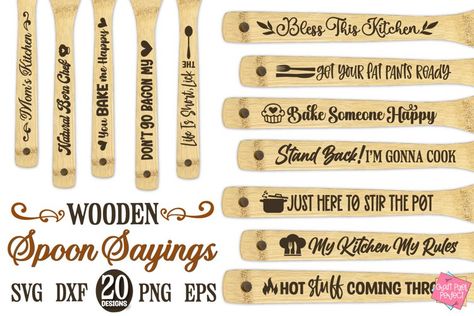 Wooden Spoon Sayings, Funny Kitchen Quotes, Spoons Diy, Cooking Svg, Wooden Spoon Crafts, Kitchen Quotes Funny, Baking Svg, Wood Burn Spoons, Funny Cooking