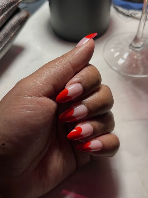 Heart tip nails for valentines day Nails For Valentines Day, Nails For Valentines, Heart Tip Nails, Tip Nails, Valentine's Day Nails, Nail Tips, Valentines Day, Valentines, Nails