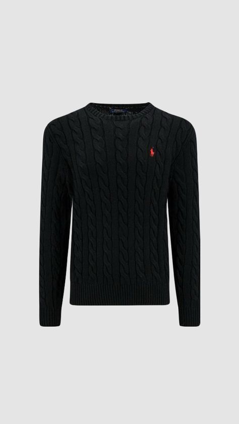 Polo Ralph Lauren Sweater, Iconic Logo, Ralph Lauren Sweater, Cotton Sweater, Men's Polo, Sweater Shop, Black Sweaters, Cable Knit, Polo Ralph