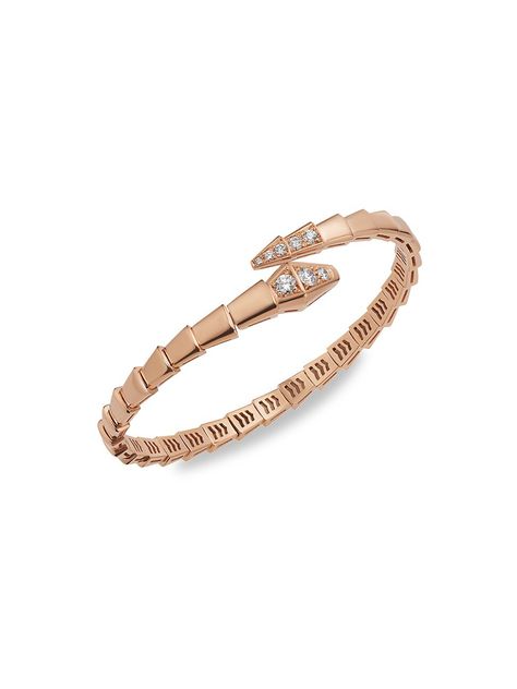 Bvlgari Serpenti Bracelet, Rose Gold Diamond Bracelet, Architecture Artwork, Bvlgari Bracelet, Rose Gold Bangle Bracelet, Bulgari Jewelry, Bvlgari Serpenti, Diamond Bracelet Design, Bracelet Rose Gold