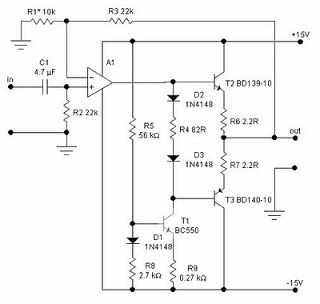 Headphone amplifier circuit Diy Guitar Amp, Diy Guitar, Headphone Amp, Electronic Circuit Projects, Electronic Circuit, Headphone Amplifiers, Circuit Projects, Audio Amplifier, Circuit Design