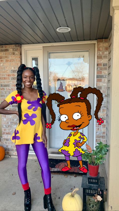 Suzie Carmichael Costume, Angelica And Susie Costume, Penny Proud Halloween Costume, Family Rugrats Costume, Susie Rugrats Costume, 90s Nickelodeon Costumes, Cuphead And Mugman Costume, Unique Halloween Costumes Black Women, Nickelodeon Costume Ideas