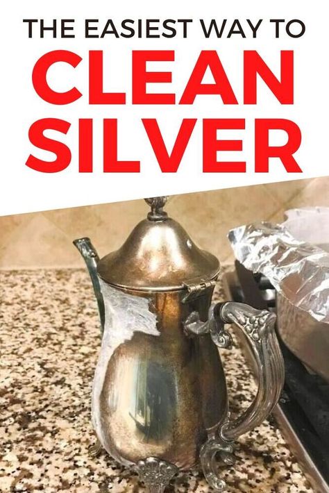 Silver Polish Diy, Silver Cleaner Diy, Remove Tarnish From Silver, Homemade Silver Cleaner, Removing Tarnish From Silver, Cleaning Tarnished Silver, Diy File Cabinet, Homemade Cleaners Recipes, Coffee Filter Wreath