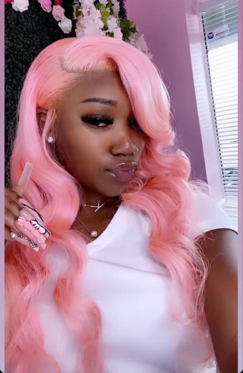 Black Girls Hairstyles Weave, Two Ponytail Hairstyles, Baddie Hair, Light Pink Hair, Wig Colors, Hair Color Pastel, Protective Hairstyles Braids, Frontal Hairstyles, Pink Wig