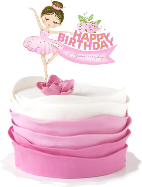 Ercadio 1 Pack Ballerina Tutu Cake Toppers Pink Ballet Girl Happy Birthday Cake Toppers Ballet Slipper Cake Picks for Ballerina Theme Baby Shower Birthday Party Cake Decoration Supplies : Amazon.ca: Grocery & Gourmet Food Ballerina Birthday Decorations, Ballerina Birthday Party Decorations, Ballerina Birthday Cake, Tutu Cake, Ballerina Theme, Kids Cake Toppers, Ballet Cakes, Tutu Cakes, Ballerina Cake Topper