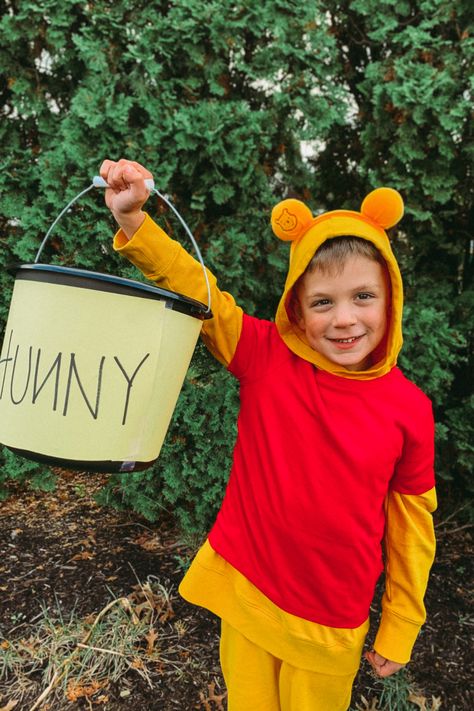 Winnie The Pooh Wagon Costume, Homemade Winnie The Pooh Costume, Diy Pooh Bear Costume, Winnie The Pooh Diy Costume, Winnie The Pooh Family Costumes, Winnie The Pooh Costumes Diy, Diy Winnie The Pooh Costume, Winnie The Pooh Costumes, Winnie The Pooh Videos