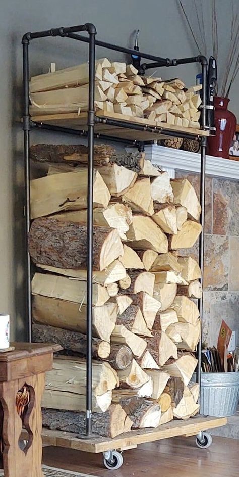 Firewood Cart On Wheels, Corner Firewood Storage, Indoor Wood Storage Ideas Firewood Rack, Fire Wood Holder Stand, Inside Firewood Storage Ideas, Wood Fire Box Firewood Storage, Wood Storage For Fireplace, Inside Wood Storage Ideas, Indoor Firewood Storage Ideas