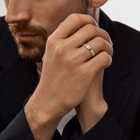 Luxury Gold Minimalist Men's Ring, Bride Jewelry Set, Marriage Ring, Bride Jewelry, Bride Jewellery, Mens Wedding Rings, Gold Wedding Band, Gold Bands, Jewelry Set