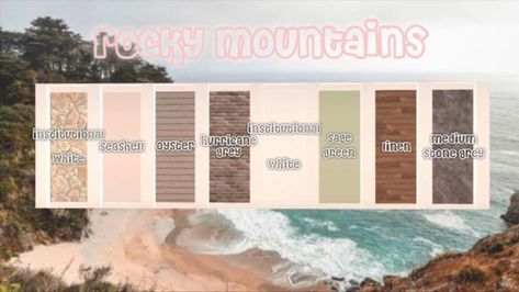 Bloxburg Color Themes, Color Palette Bloxburg Exterior, Bloxburg Color Schemes Exterior Modern, Bloxburg House Colour Schemes Exterior, Bloxburg House Pallete, Door Bloxburg, Bloxburg House Themes, Bloxburg Color Schemes Exterior, Bloxburg Wall Colors