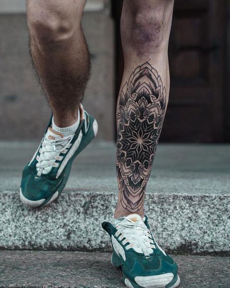 Classy Mens Tattoos, Tatoos Men Leg Ideas, Cool Leg Tattoos For Guys, Tatoos Men Leg Small, Shin Tattoo Men, Lower Leg Tattoos For Men, Tattoo Pierna Hombre, Polynesian Leg Tattoo, Geometric Tattoo Leg