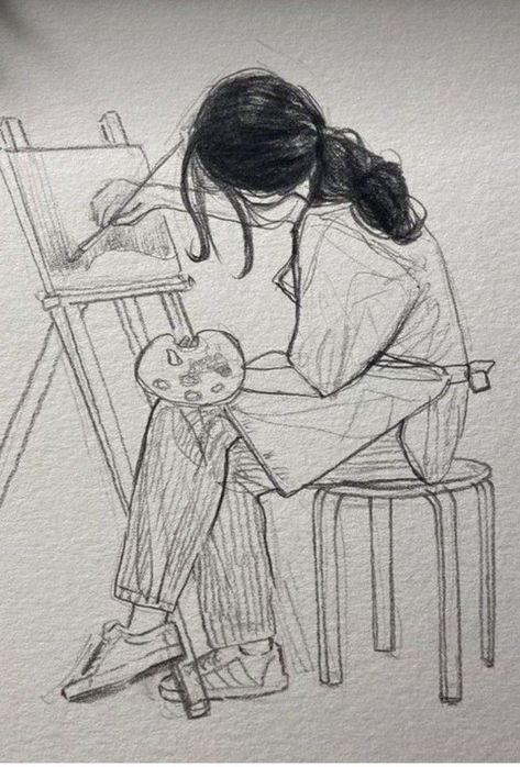 Sketch By Pencil, Elves Drawing Sketches, Someone Drawing A Picture, Pictures To Draw Aesthetic, Mother Daughter Drawing Sketches, Drawing Your Feelings, Study Doodles Drawings, Self Care Drawings Easy, Aesthetic Love Sketches