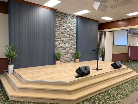 Pastors Office Ideas, Church Platform Decor Ideas, Adult Sunday School Room Ideas, Church Backdrop Ideas, Church Backgrounds Stage Design, Church Interior Design Sanctuary, Small Church Foyer, Church Youth Room Ideas, Church Background Design