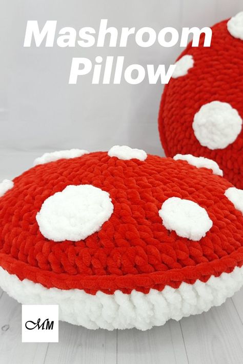 Mushroom Pillow, Crochet Throw Pillow, Plush Decorative Pillow, Round Red Pillow, Handmade Cushion, Soft Pillow, Mushroom Throw Pillow Crocheted Mushroom Pillows, Mushroom Crochet Pillow Pattern, Crochet Plush Pillow Pattern, Mushroom Throw Pillow, Round Crochet Pillow Patterns, Crochet Mushroom Basket Pattern Free, Unique Crochet Pillows, Crochet Mushroom Cushion, Throw Pillow Crochet Pattern Free