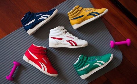 Trendy Womens Sneakers, Reebok Freestyle, High Tops Sneakers, Reebok Classics, Reebok Sneakers, Reebok Shoes, Sneaker Games, Reebok Classic, Desert Boots