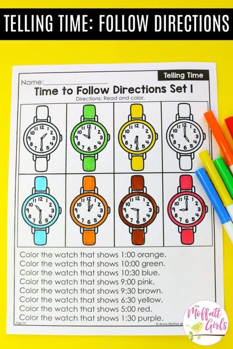 Worksheet First Grade, Time To The Half Hour, Pronouns Worksheet, Telling Time Activities, Cynthia Rylant, Telling Time Worksheets, Math Fluency, First Grade Writing, Time Worksheets