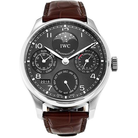 0 Iwc Portuguese, Iwc Watches, Perpetual Calendar, Brown Leather Strap, Store Display, Gold Case, Luxury Watches For Men, Swiss Made, Chronograph Watch