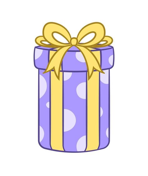 Round gift box with polka dots and bow cartoon. Christmas or birthday present illustration. Christmas Present Illustration, Present Cartoon, Present Illustration, Bow Cartoon, Round Gift Box, Christmas Gift Boxes, Round Gift Boxes, Present Birthday, Cartoon Christmas