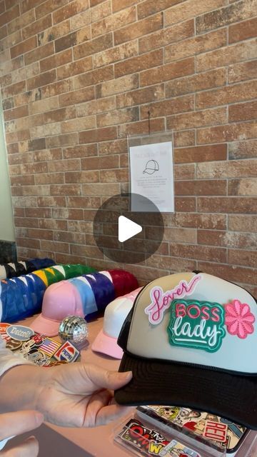 SOCAL THREADS BOUTIQUE 🌴 on Instagram: "Come build a custom hat with us @socalthreadsboutique 🧢🧢 in store or book event with friends. We are the first trucker hat bar in Bay City & Midland Boutiques get yours here first! 🙌🏻🙌🏻

1) pick a hat
2) choose patches 
3) design the look 
4) tag us in your photos with your new SoCal Hat 

🧢🌴🫶✔️

#truckerhats #truckerhatcustom #truckerhatbar #truckerhat #socalstyle #socalthreads #socalthreadsboutique #shopsmall #baycity" Trucker Hat Selfie, Make Your Own Trucker Hat, Trucker Hats With Patches Diy, Trucker Hat Bar Display Ideas, Trucker Hat Bar, Socal Style, Book Event, Hat Bar, Custom Trucker Hats