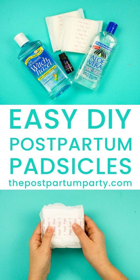 Padsicles Diy, Pads For After Birth, Padsicles Postpartum, Tucks Pads, Diy Postpartum, Postpartum Care Kit, C Section Recovery, Witch Diy, Baking Soda Shampoo