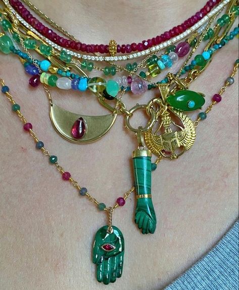 Mode Hippie, Hand Pendant, Indie Jewelry, Green Malachite, Malachite Stone, Dope Jewelry, Funky Jewelry, Stacked Jewelry, Jewelry Lookbook