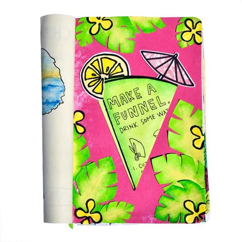 For those hot summer days #wrecklesscreations Destroy This Book, Wreck This Journal Cover, Create This Book, Journal Idea, Wreck This Journal, Programming For Kids, Bullet Journal Ideas Pages, Day Planners, Journal Covers