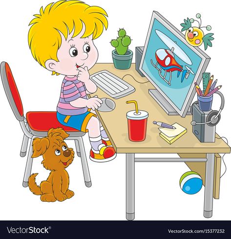 Computer Activities For Kids, Preschool Designs, Sewing Activities, Teaching Computers, Reading Comprehension Kindergarten, Kindergarten Phonics Worksheets, Student Picture, Computer Drawing, Kids Computer