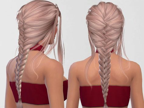 Pinkzombiecupcakes' PZC Hair Retexture LeahLilith Daydream(Mesh Required) Sims 4 Cc Hair French Braids, Sims 4 Cc Hair Plaits, Sims 4 French Braids, 4 French Braids, Sims 4 Cc Hair Bangs, Sims 4 Cc Hair Braids, Sims Cc Hair, Sims 4 Cc Hair, French Plait