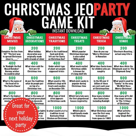 Christmas Jeopardy Game, Christmas Game Night, Winner Certificate, Christmas Jeopardy, Christmas Party Activities, Jeopardy Game, Game Office, Fun Christmas Party Games, Christmas Prep