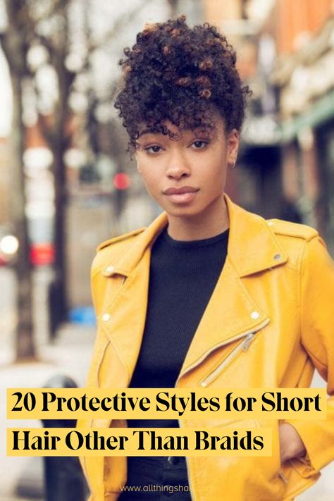 Girl with pineapple updo Low Tension Protective Styles Short Hair, Short Hair Protective Styles, Protective Styles For Short Hair, Protective Styles For Short Natural Hair, Protective Hairstyles For Short Hair, Styles For Short Natural Hair, Headscarf Styles, Pineapple Hairstyle, Short Natural Hair