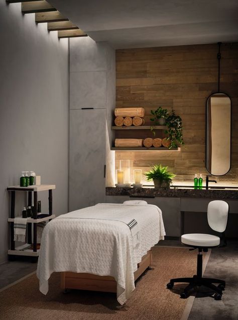 Spa Room Ideas Estheticians, Spa Room Ideas, Massage Room Design, Spa Massage Room, Massage Room Decor, Massage Therapy Rooms, Home Spa Room, Esthetician Room Decor, Esthetics Room