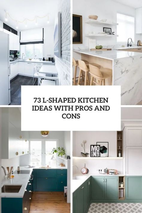 l shaped kitchen ideas with pros and cons cover Kitchen Design With Window, Small L Shaped Kitchen Layout, L Shaped Kitchen Ideas, L Shaped Kitchen Layout, U Shaped Kitchen Island, Kitchen Without Island, L Shaped Kitchen Interior, L Shaped Kitchens, Small L Shaped Kitchen