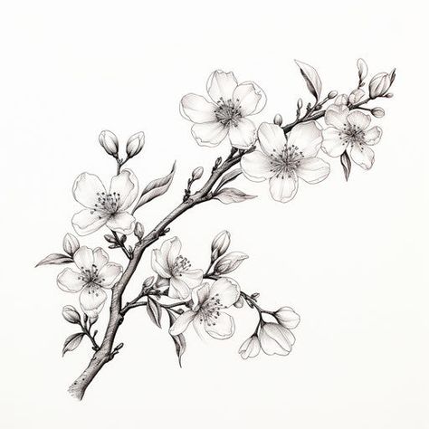 Artistic Cherry Blossom Tattoo Files Waterfall And Trees Tattoo, Cherry Blossom Vine Tattoo Arm, Cherry Tree Tattoo Black And White, Blossom Cherry Tattoo, Cherry Tree Branch Tattoo, Sunflower And Cherry Blossom Tattoo, Cherry Blossom Tattoo Upper Arm, Blossom Flower Tattoo Design, Cherry Blossom Tree Tattoo Design