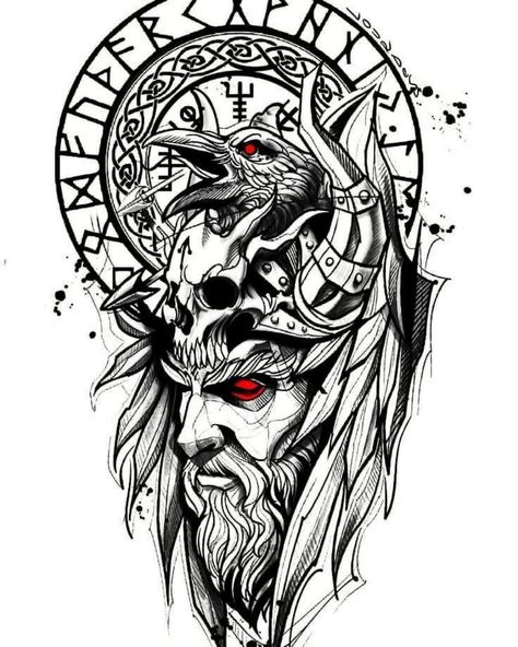 Viking Tattoos For Men, Tato Maori, Viking Warrior Tattoos, Norse Mythology Tattoo, Tato Suku, Arte Viking, Viking Tattoo Symbol, Viking Tattoo Sleeve, Tato Dada