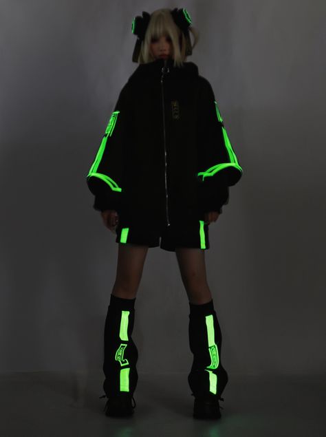 ❤︎Dark neon china jacket + shorts + long pants + leg warmers + hair accessory❤︎
This item will take 1 month to ship. Cyberpunk Mode, Big Jacket, Cyberpunk Outfit, Techno Outfit, Cyberpunk Clothes, Techwear Fashion, Neon Outfits, Fairycore Clothes, Cyberpunk Fashion