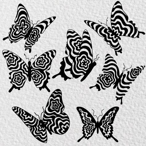 Flash Doodles, Tattoo Claims, Trippy Butterfly, Traditional Tattoo Stencils, Surreal Tattoo, Fairy Tattoo Designs, Trippy Designs, Tattoo Inspiration Men, Tattoo Now