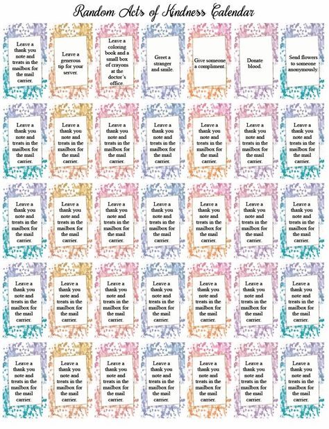 Random Acts of Kindness. 150+ kindness ideas. Free printable calendars, cards, random acts of kindness for kids, for work, & more. Acts Of Kindness Printables, Acts Of Kindness For Kids, Kindness For Kids, Kindness Week, Family Gratitude, Kindness Ideas, Primary Activity, Free Printable Calendars, Church Anniversary